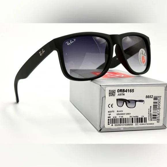 Ray-Ban Polarized Sunglasses Black With Smoke Lens RB4165 55mm Glare Reduction - Picture 2 of 10